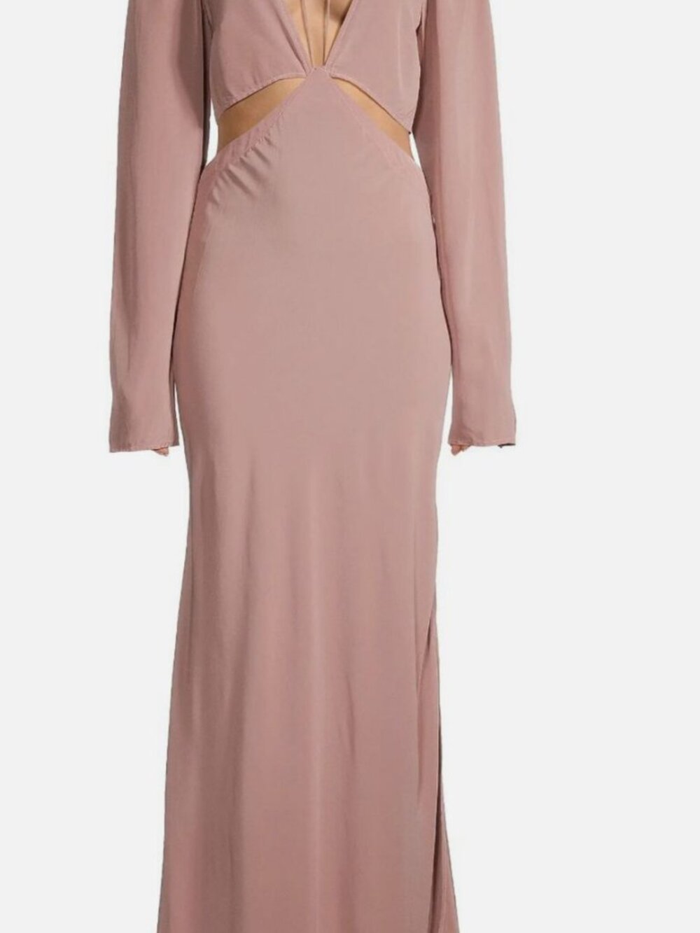 Evarae Women's Pink Reverie Summer Chloe Crêpe De Chine Cut-Out Maxi Dress 2
